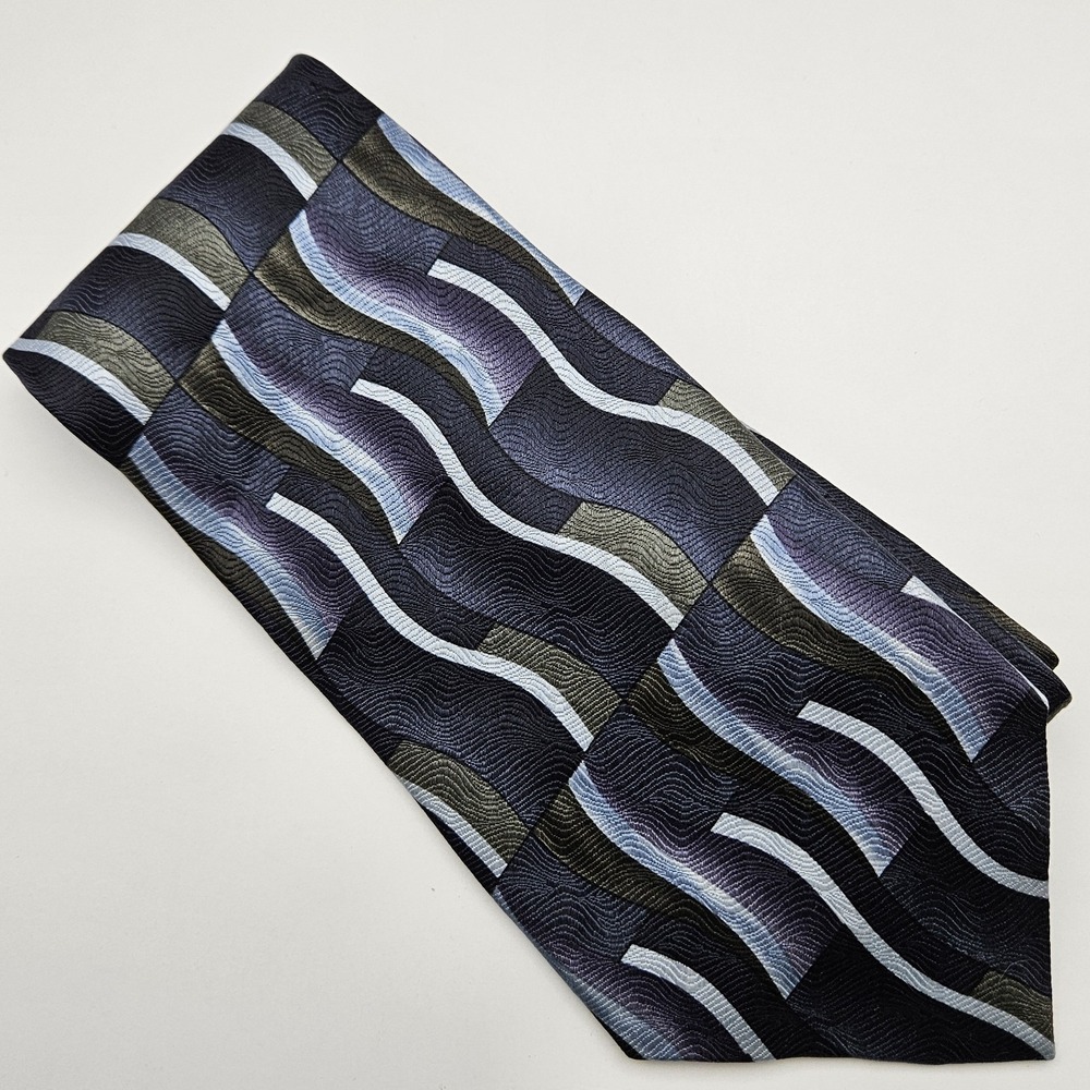Cocktail Collection Scotch Tie Necktie Blue 100% Silk Made in the USA Abstract‎
